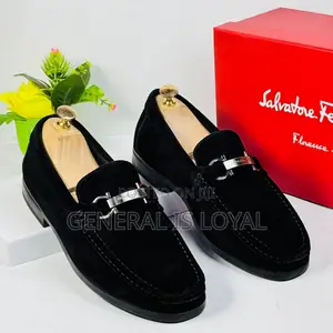 Salvatore Ferragamo Suede Black Men’S Loafers