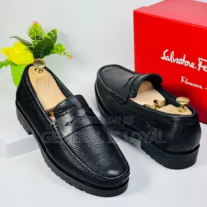 Salvatore Ferragamo Leather Black Two Tone Men’S Loafers
