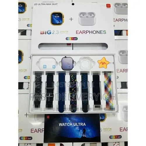 I20 Ultra Max Smart Watch Ultra 10 In1 Waterproof 7 Straps