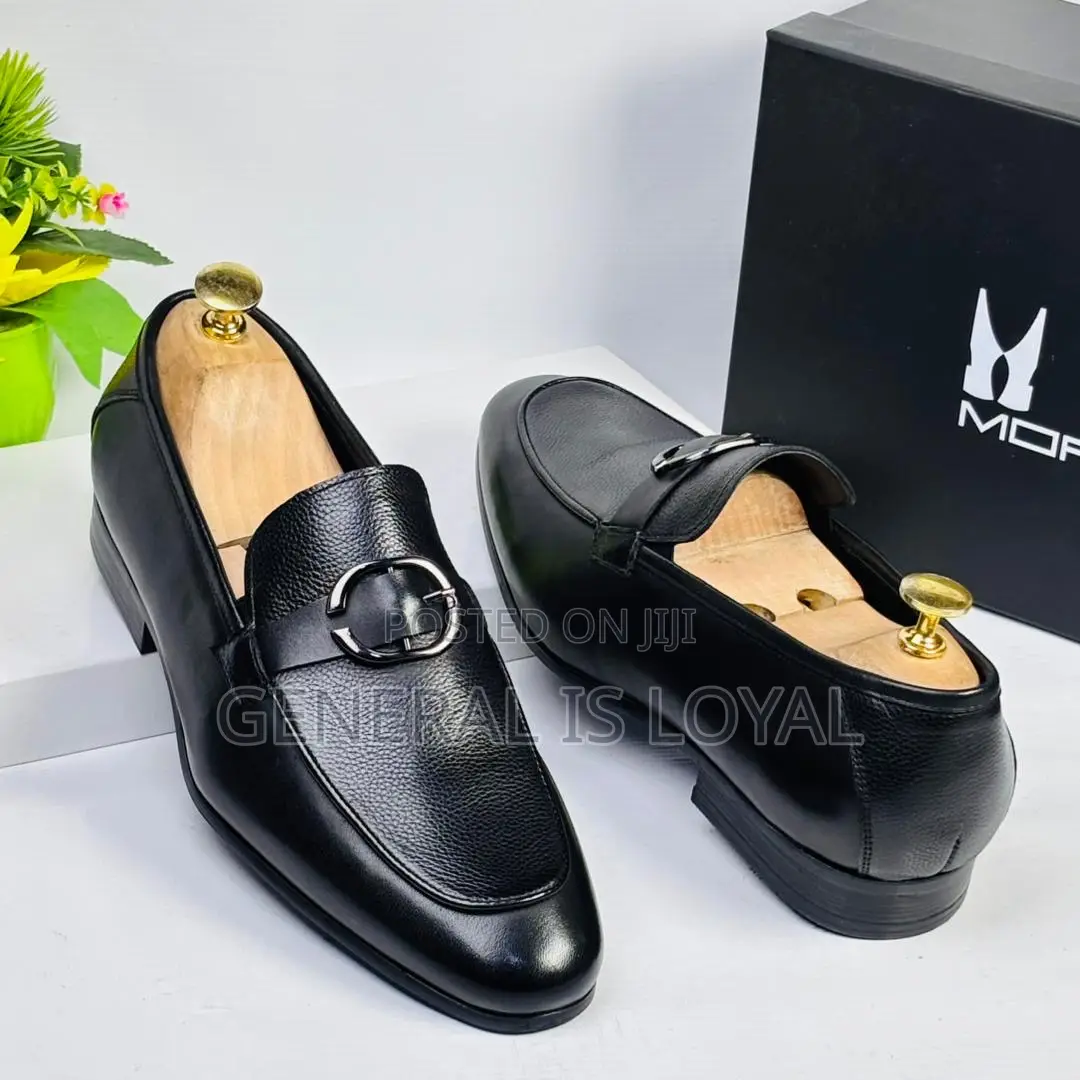 Moreschi Black Leather Easy Wear Men’S Shoes