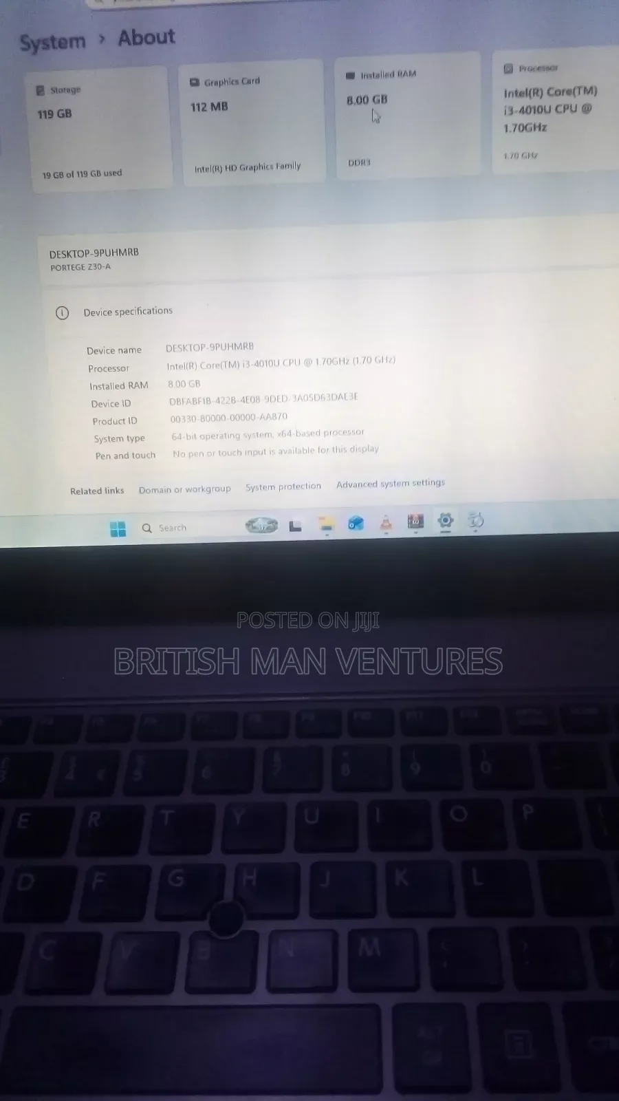 Laptop Toshiba Portege Z30 8GB Intel Core i3 eMMC 128GB