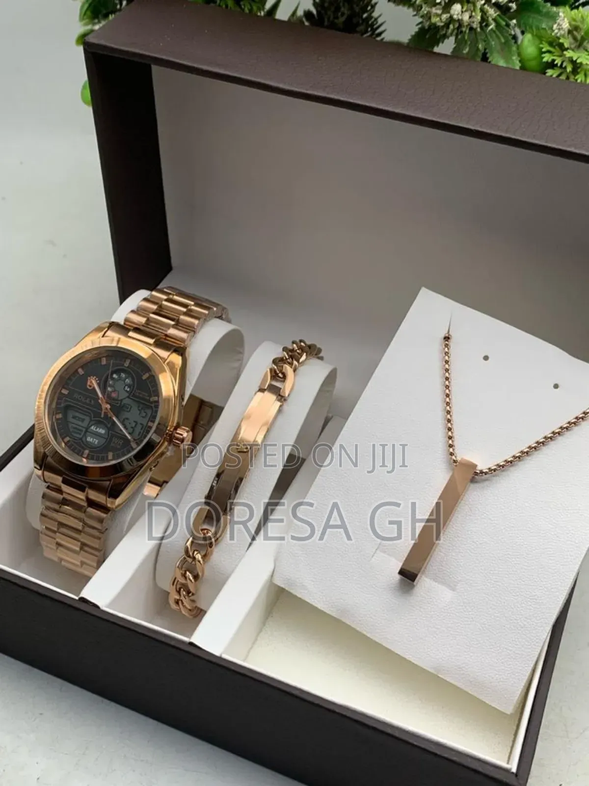 Men’S Stainless Jewellery Set – Watch,Necklace Bracelet Gift for Him
