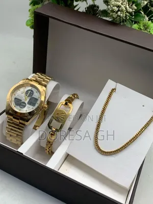 Men’S Stainless Jewellery Set – Watch,Necklace Bracelet Gift for Him