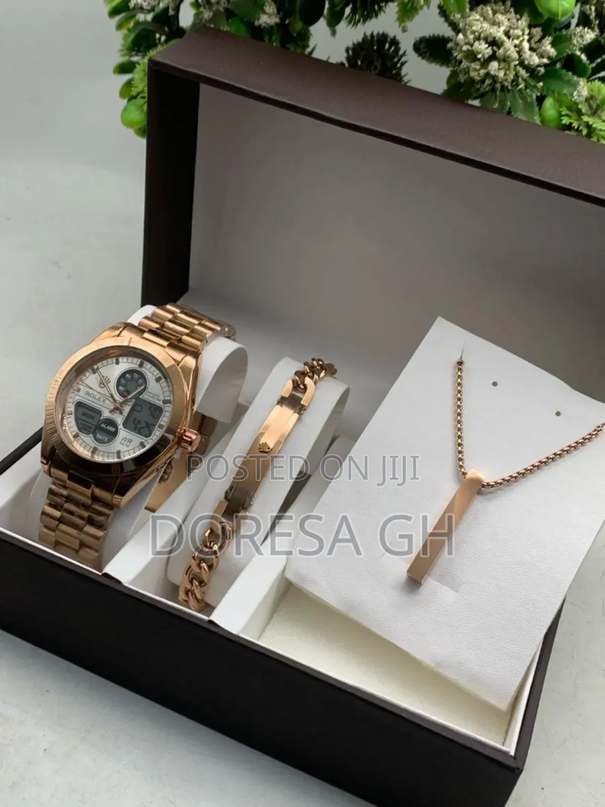 Men’S Stainless Jewellery Set – Watch,Necklace Bracelet Gift for Him
