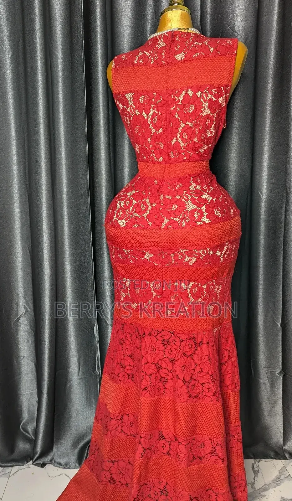 Red Long Lace Dress