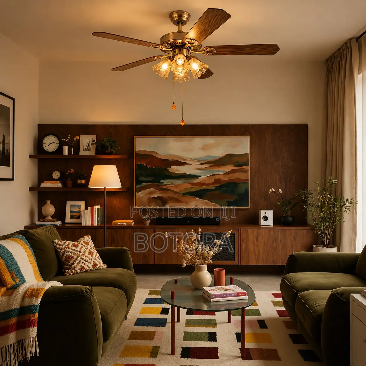 Accra Installation Included 48-Inch 5-Blade Quiet Ceiling Fan Light