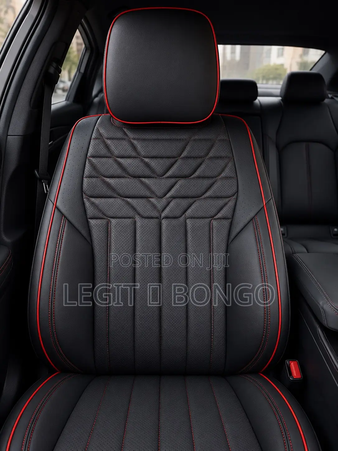 Half Leather Seat Cover Black