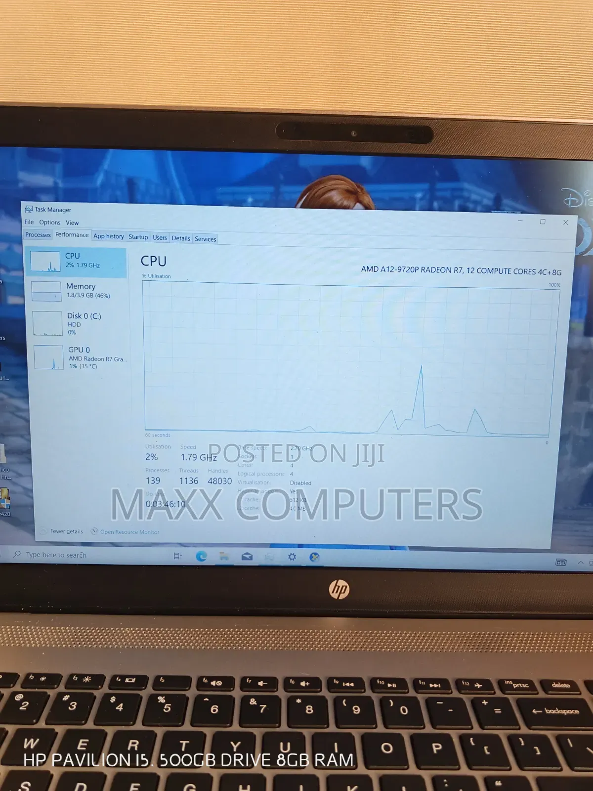 Laptop HP Pavilion 15 8GB AMD Ryzen HDD+SSD 500GB