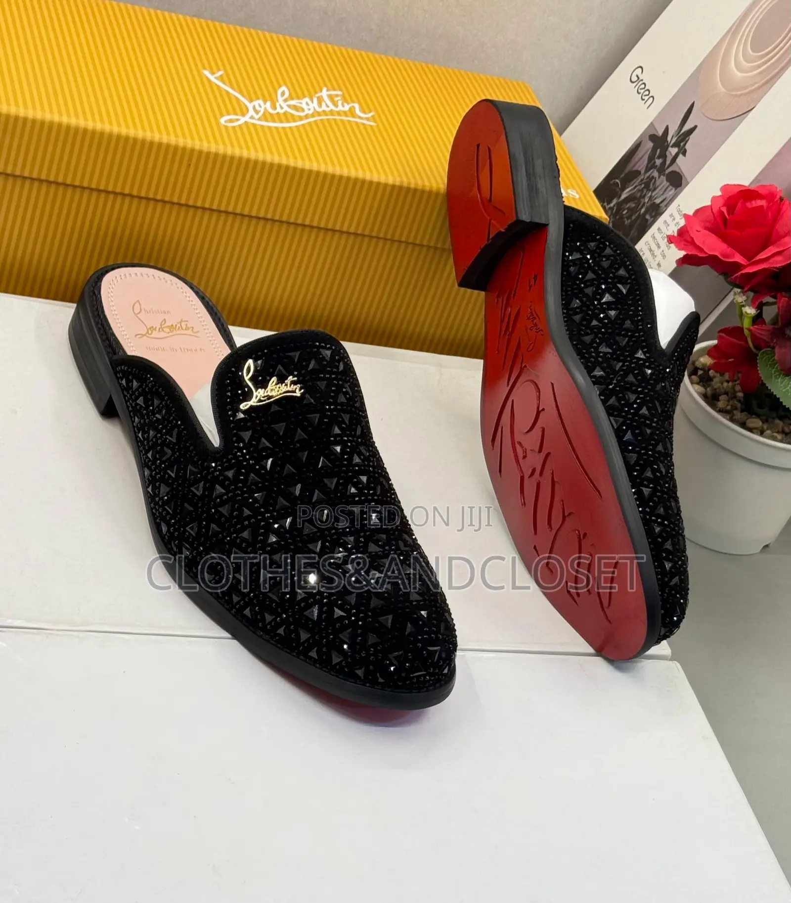 Black Christian Louboutin Men's Loafers Feature a Sparkle