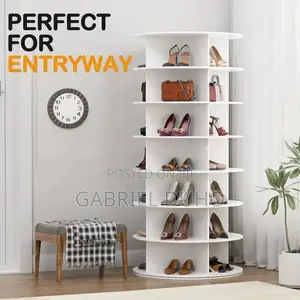Wooden Rotating Shoe Rack