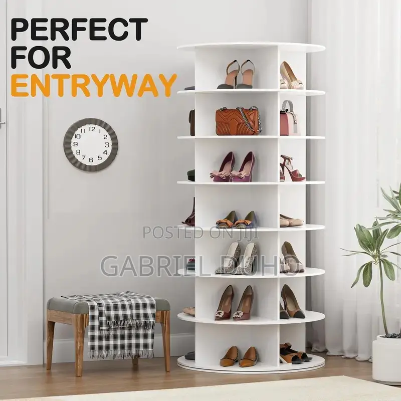 Wooden Rotating Shoe Rack