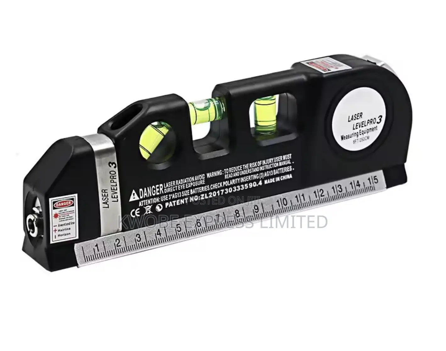 Laser Level Cross Line Tool With 8ft Tape Measure