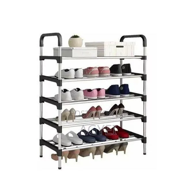 5-Tier Shoe Rack Stackable Assembly Shoe Clothes Organizer-5 Layers