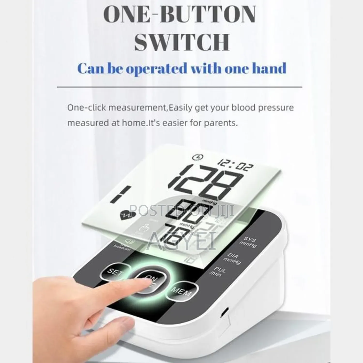 Blood Pressure Monitor Portable LCD Digital
