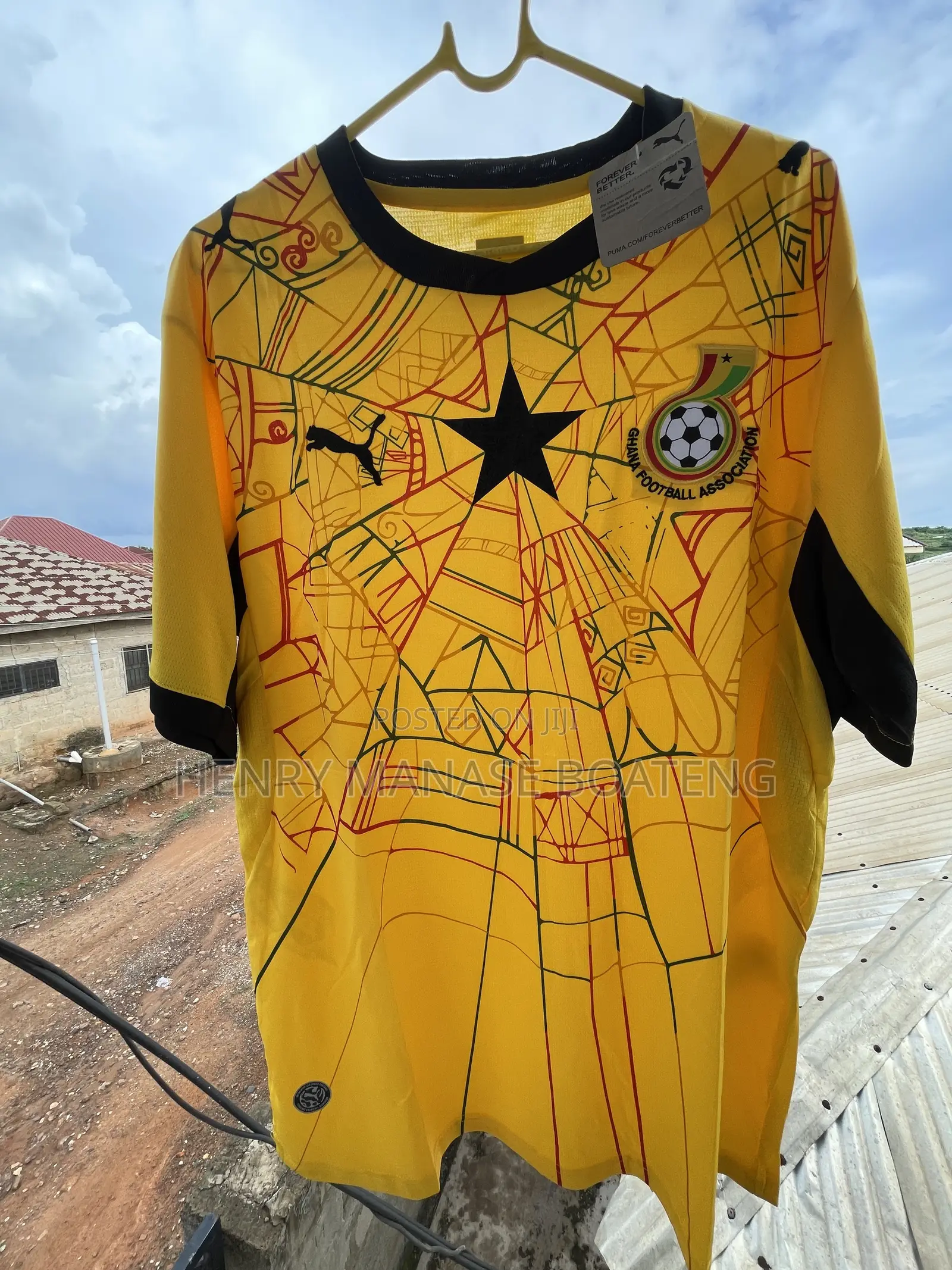 Ghana Black Star Jersey/ Spider Yellow