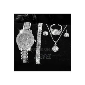 Women Watch Bracelet Set Watches Necklace Ring Jewellery