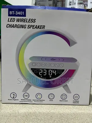 Led Wireless Charging Speaker With Light,Alarm Clock Fm Radio