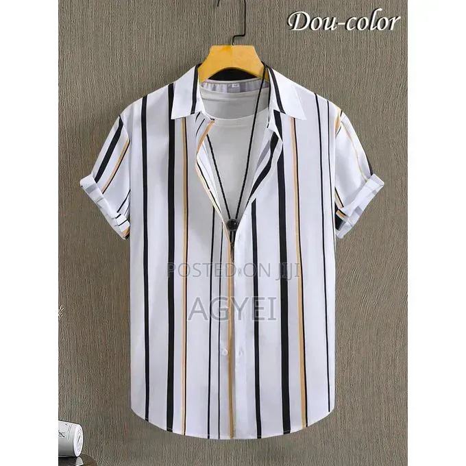 Dou-Color Men's Casual Business Shirt - White