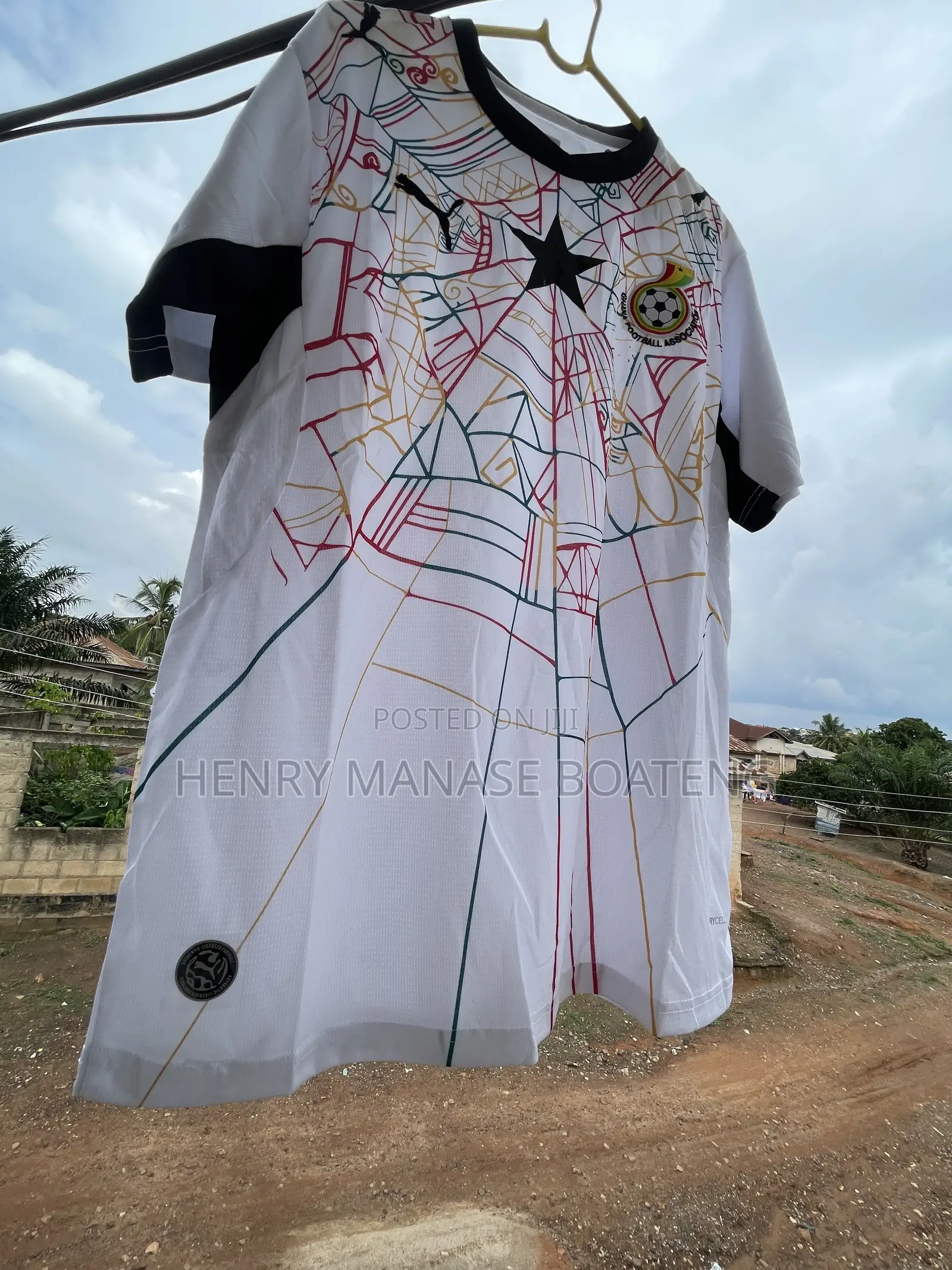 Ghana Black Star White Jersey/ Spider White