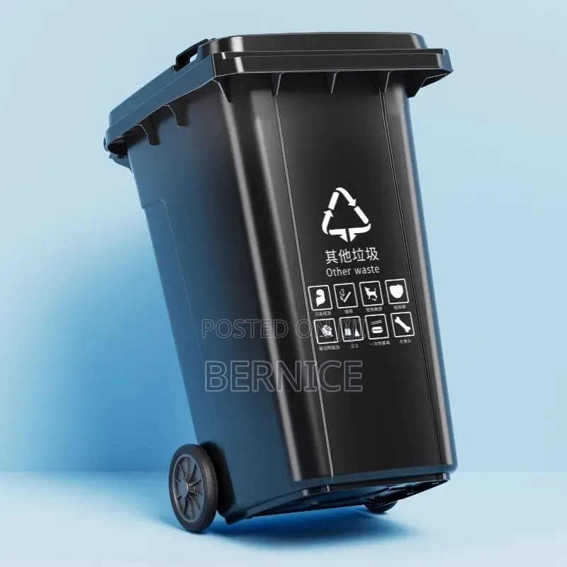 240l Heavy-Duty Plastic Dustbin With Wheels