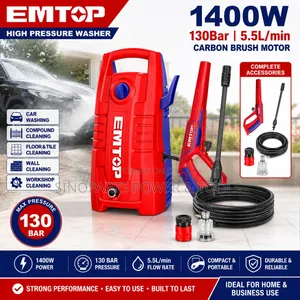 Emtop 1400w High Pressure Washer For Car Wash Home Cleaning Use