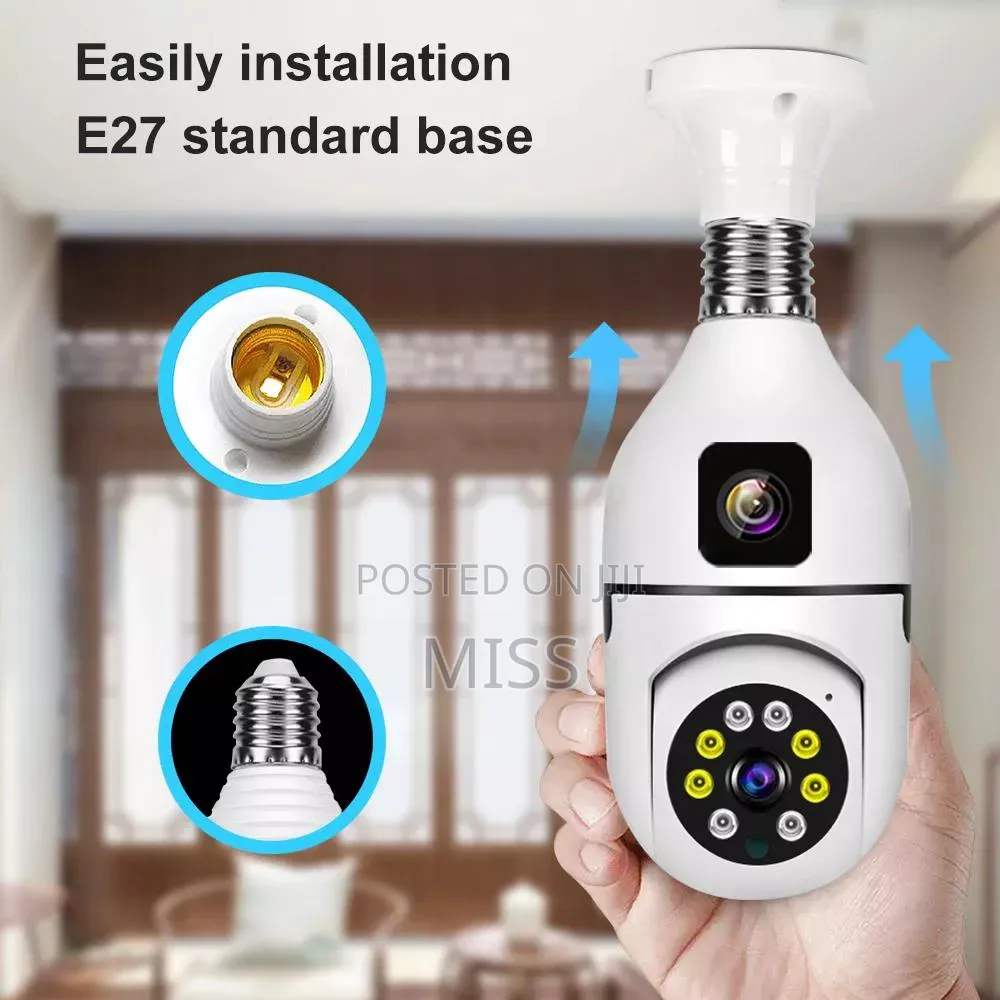 Digital CCTV Wi-Fi Bulb With PTZ Smart Camera - White
