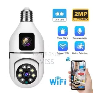 Digital CCTV Wi-Fi Bulb With PTZ Smart Camera - White