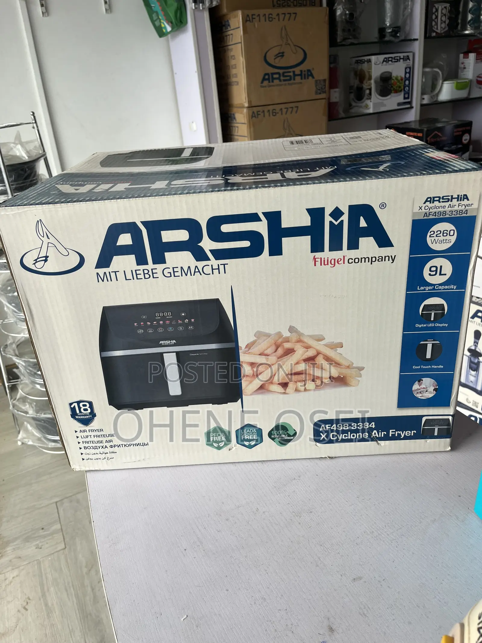 Arshia 9l Digital Air Fryer (2260w) – Large Capacity X Cyclone