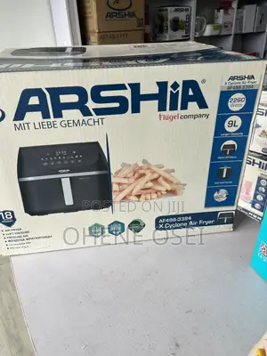 Arshia 9l Digital Air Fryer (2260w) – Large Capacity X Cyclone
