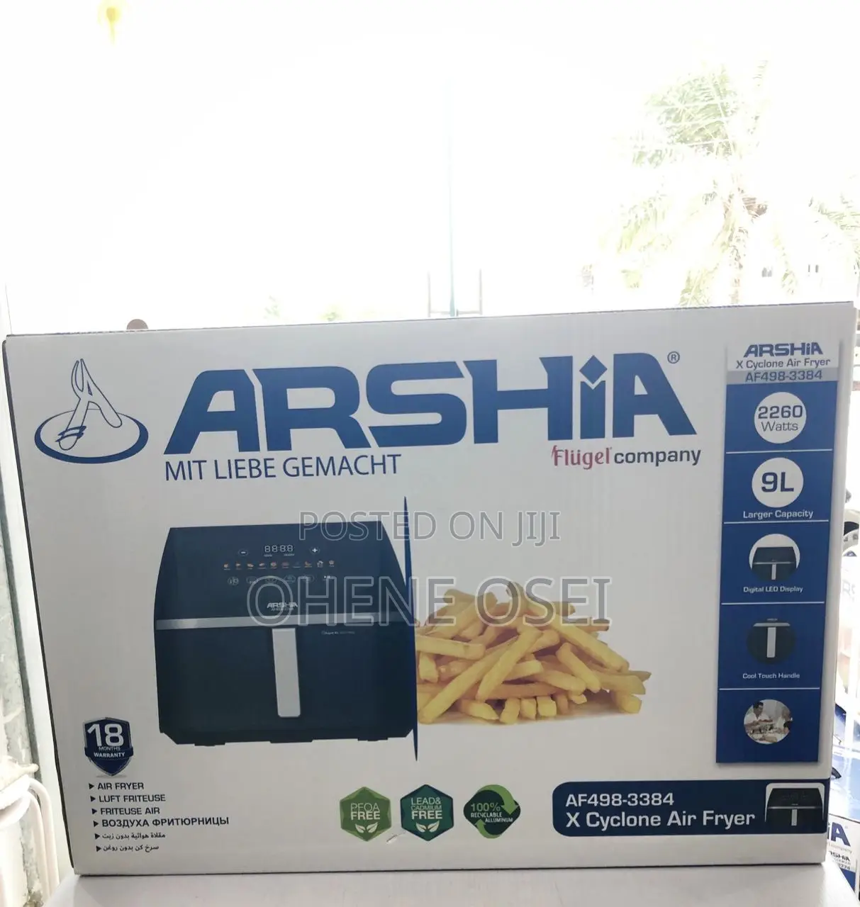 Arshia 9l Digital Air Fryer (2260w) – Large Capacity X Cyclone