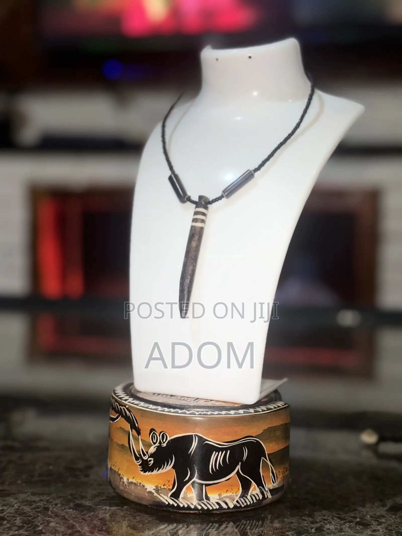 Handcrafted Ox Bone Pendant Necklace – African Heritage Jewelry