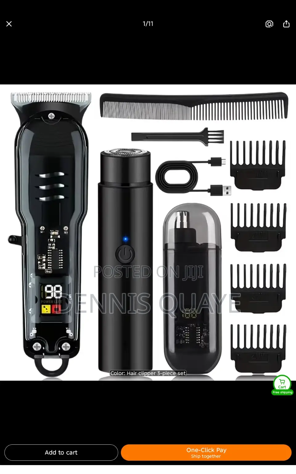 3-in-1 Men's Electric Grooming Kit - Hair Clipper, Shaver Nose Trimm