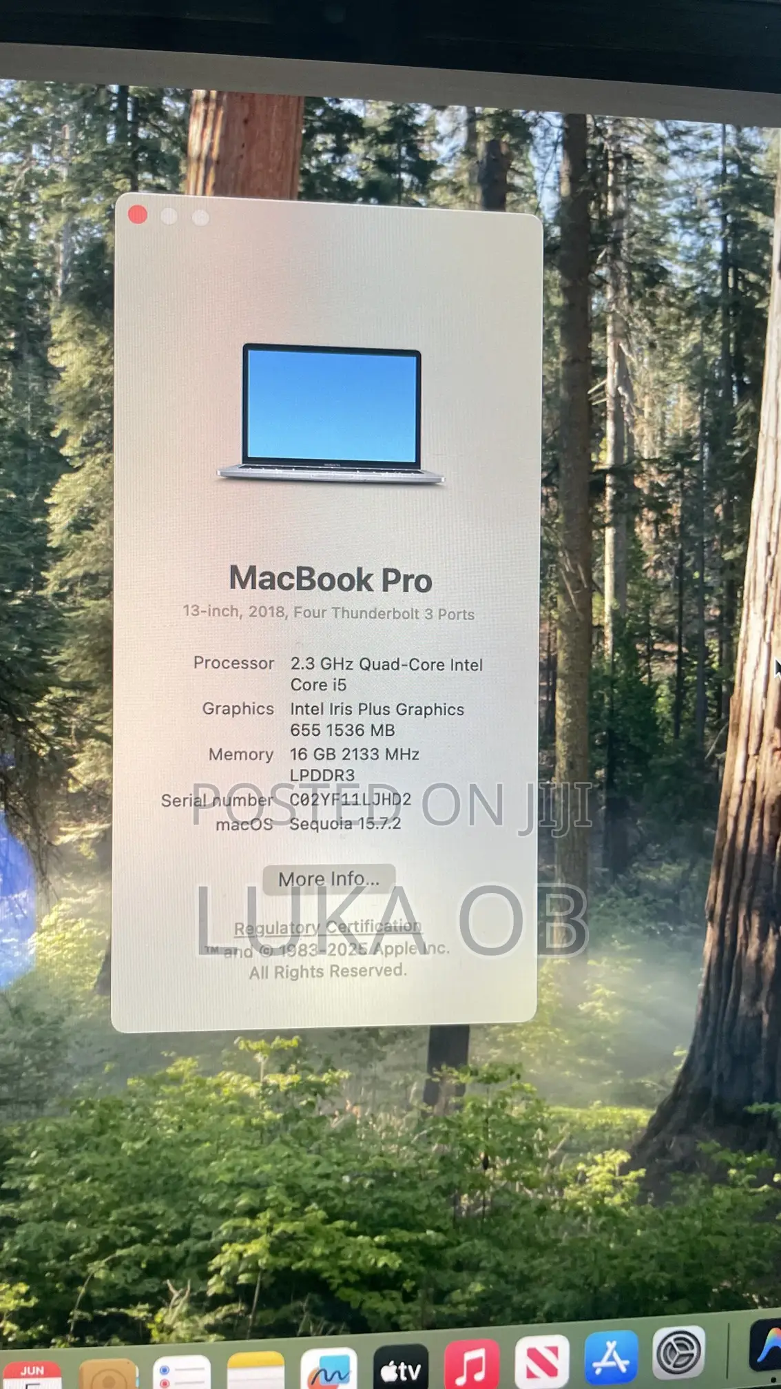 Laptop Apple MacBook Pro 16GB Intel Core i5 SSD 512GB