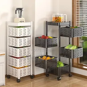 5-Tier Multi Purpose Rolling Mesh Storage Trolleys Organizer