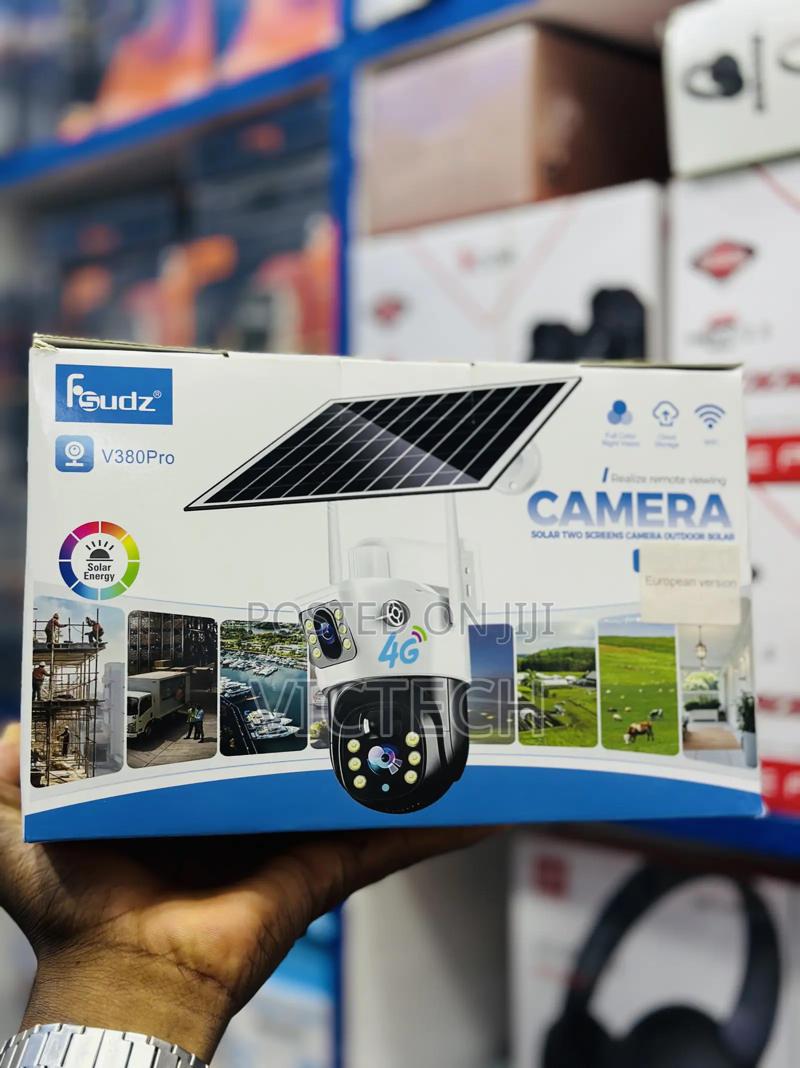 Fsudz V380pro Solar-Powered 4g Security Camera