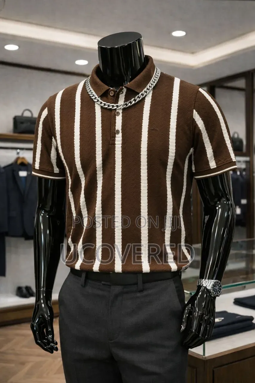 Vertical Striped Polo Shirts