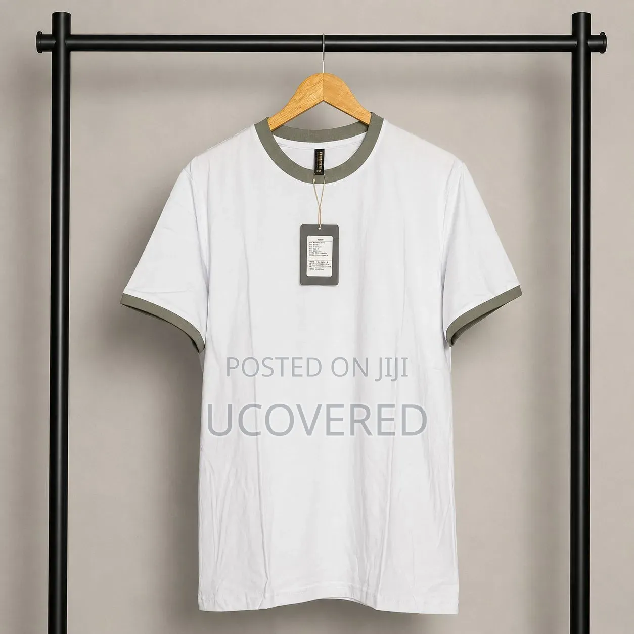 White Wooden Retro Ringer T-Shirt