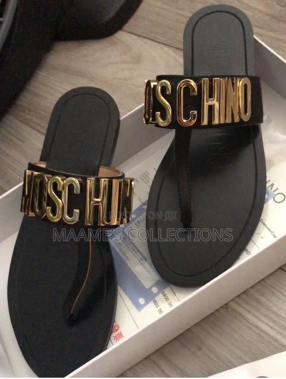 Women’S Moschino Thong Sandals / Sippers ( It Comes With a Box)