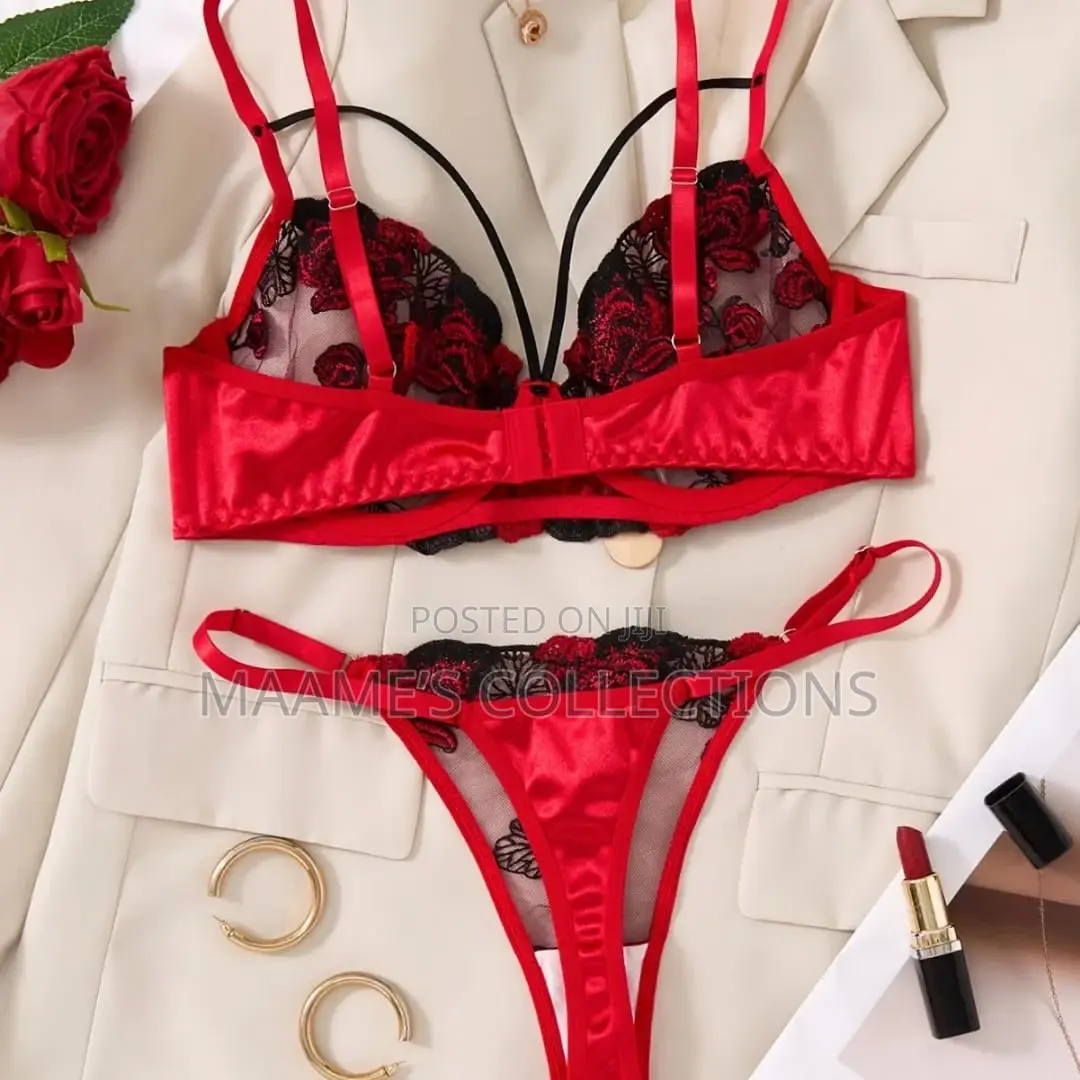 Floral Embroidered Women's Lingerie Bra and Panty Set