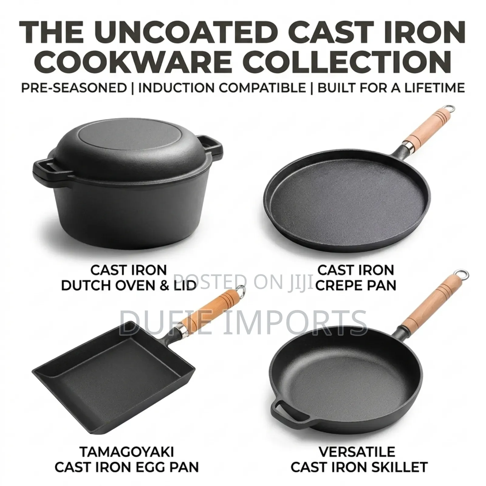 Uncoated Cast Iron Cookware