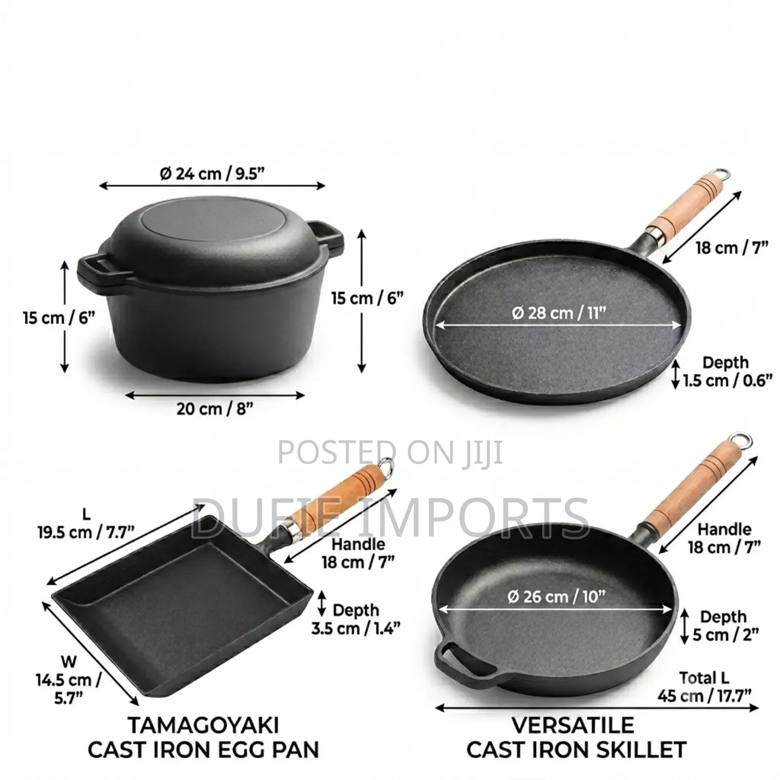 Uncoated Cast Iron Cookware
