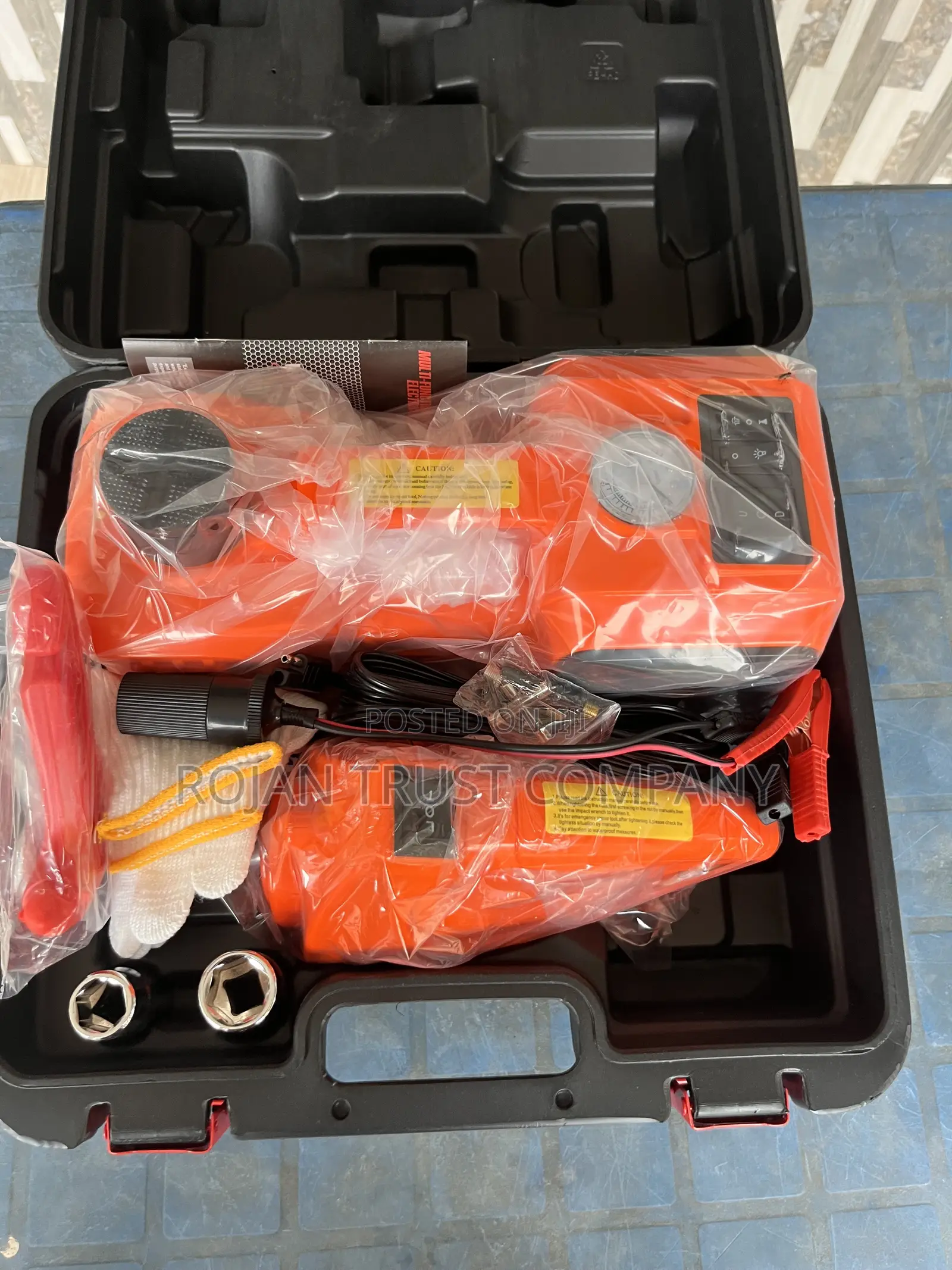 5ton Electric Car Jack and Power Wrench + Tyre Inflator Kit