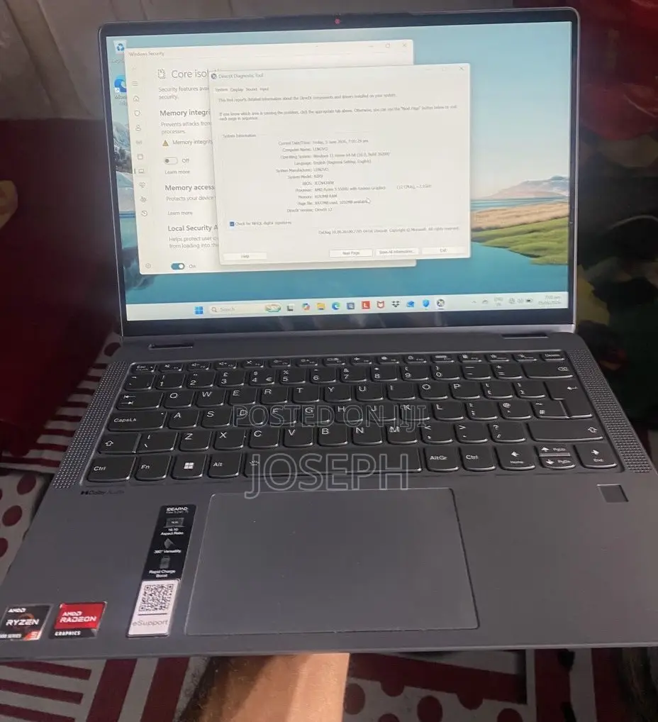 New Laptop Lenovo 8GB AMD Ryzen 5 SSD 512GB