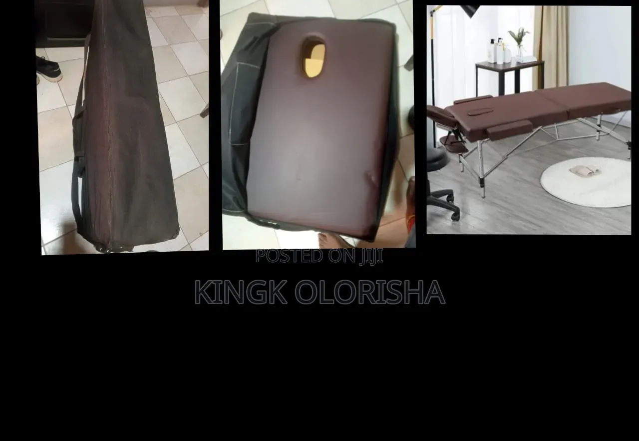 A Brown Colored Mobile Massage Bed