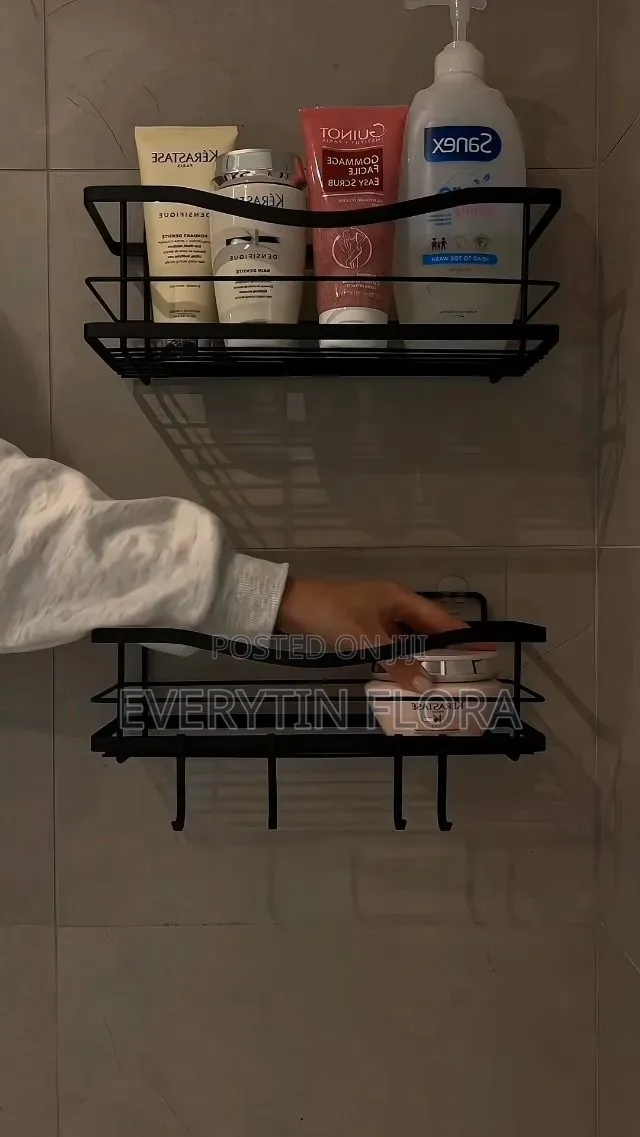 No‐Drill Bathroom Shower Caddy Set