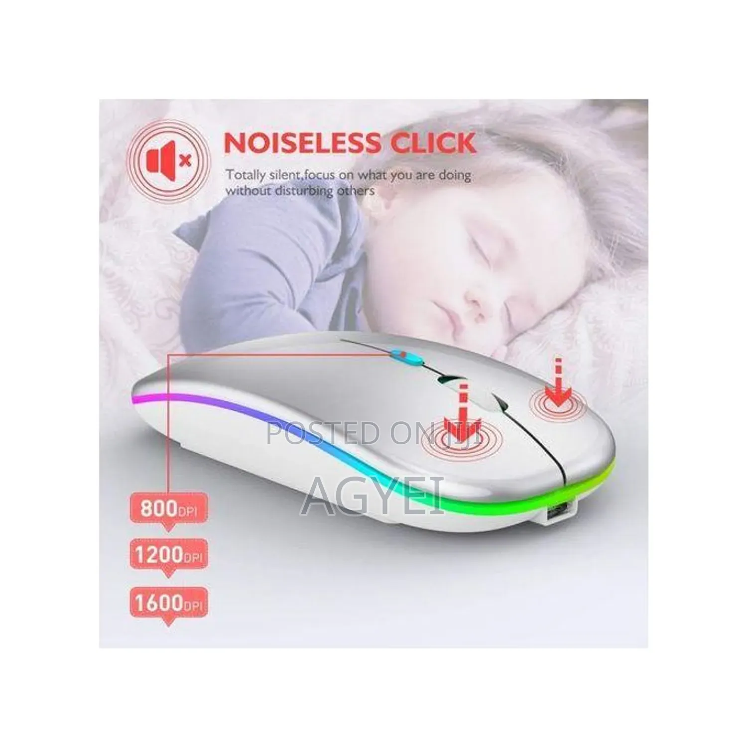 Gueeton Ultrathin Wireless Mouse 2.4g Bluetooth Dual Mode Rechargeable
