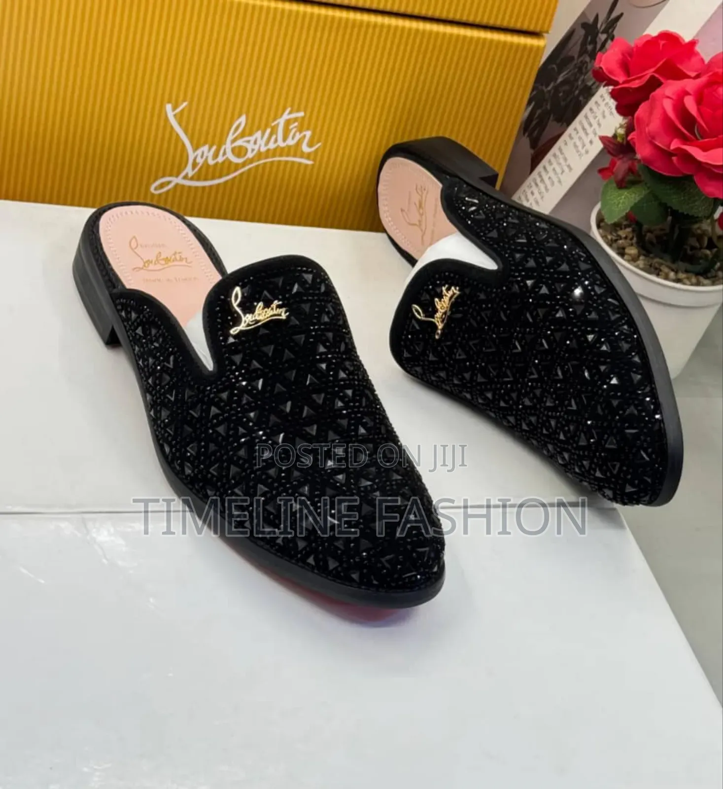Black Christian Louboutin Executive Men's Stylish Half Shoes