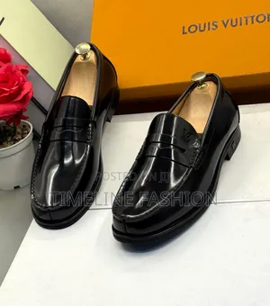 Black Mirror Leather Louis Vuitton Executive Men's Shoes