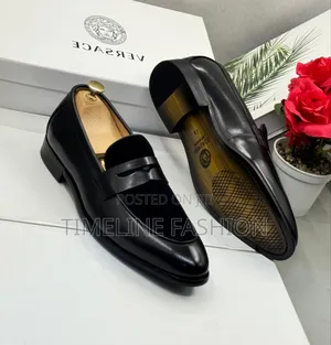 All Black Suede Leather Versace Men's Easy Wear Shoes