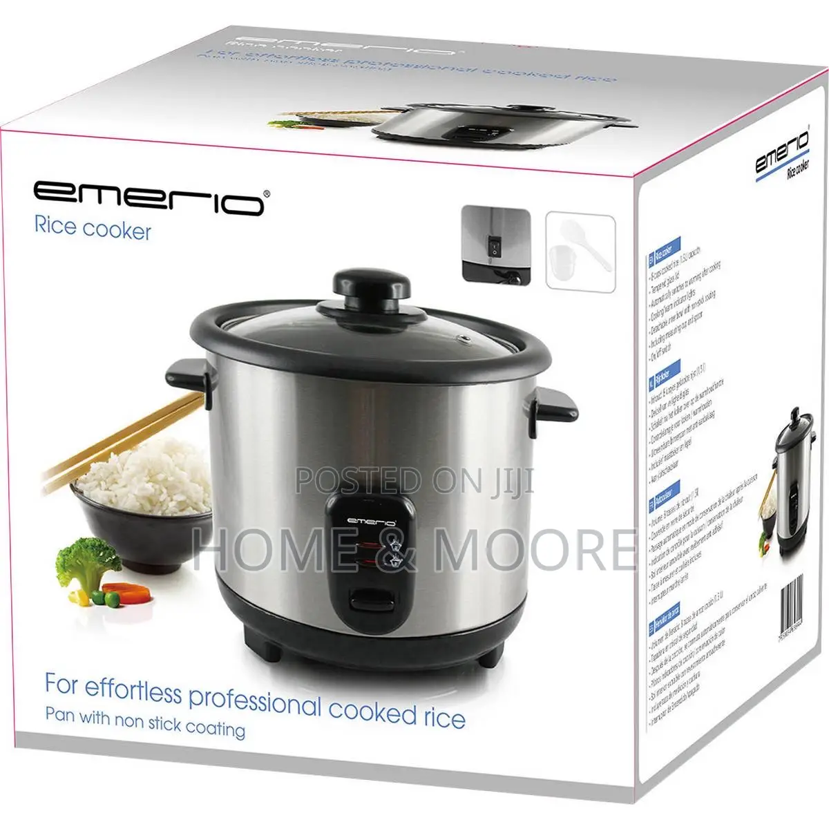 Emerio Rce-110118 Rice Cooker Stainless Steel, Black